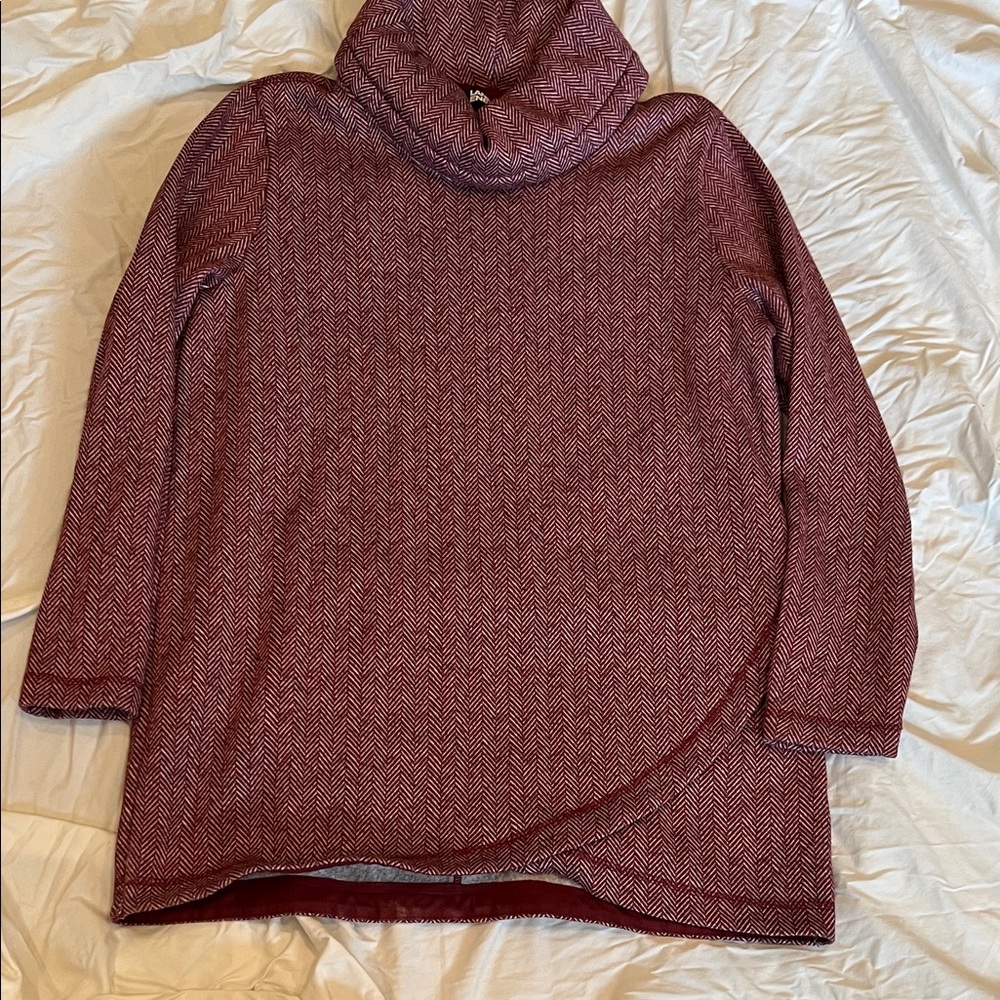 Lands' End Burgundy Cowl Neck Sweater